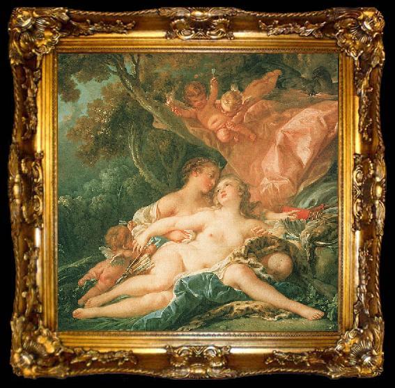 framed  Francois Boucher Jupiter in the Guise of Diana and the Nymph Callisto, ta009-2